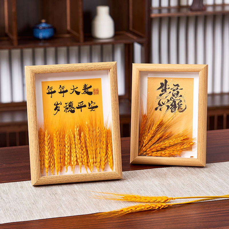 Natural Gold Wheat Ears Barley Photo Frame Ornaments Anniversary Opening Atmosphere Decoration Gifts Decoration Wall Natural Gold Wheat Ears Barley Photo Frame Ornaments Anniversary Opening Atmosphere Decoration Gifts Decoration Wall