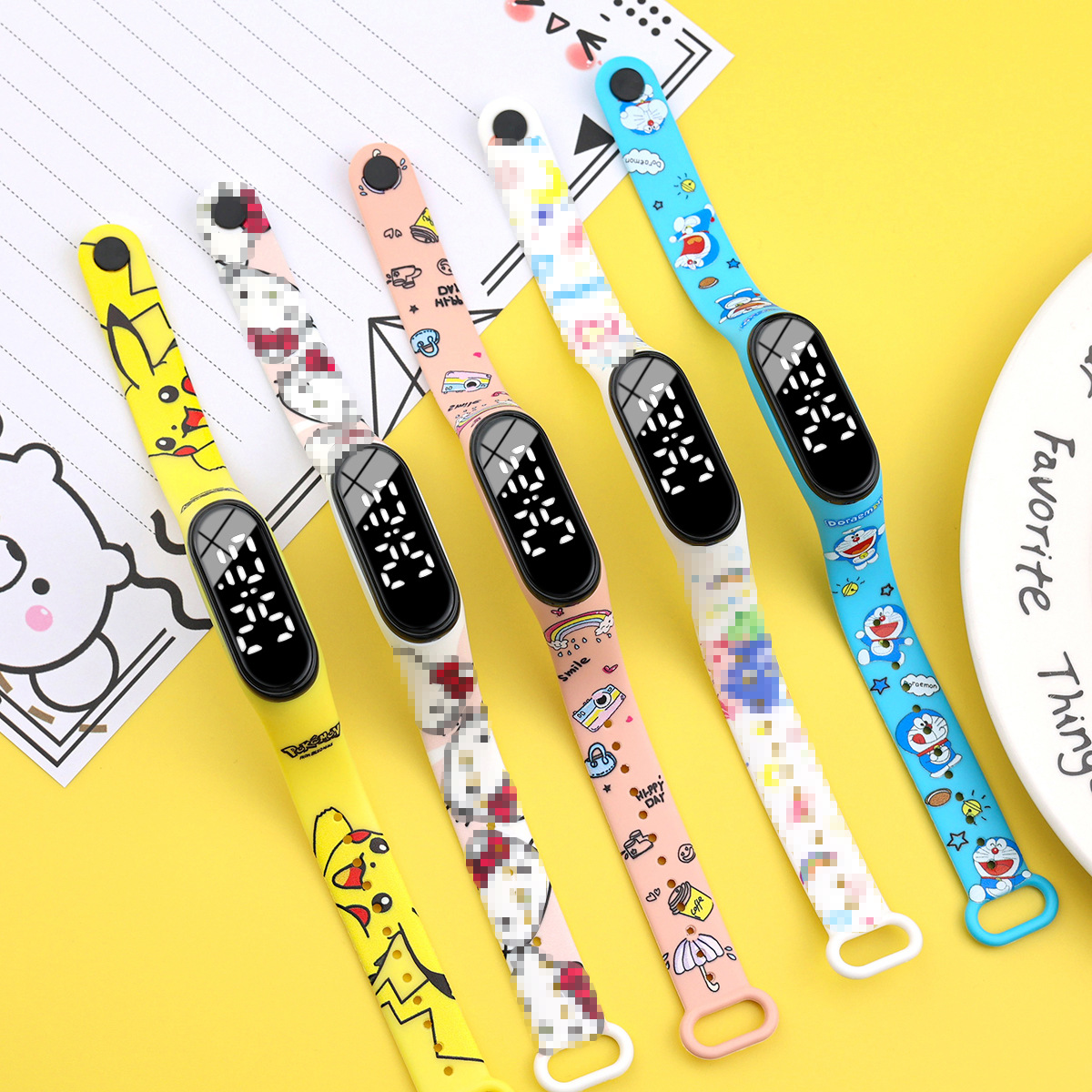 neon cartoon waterproof electronic watch