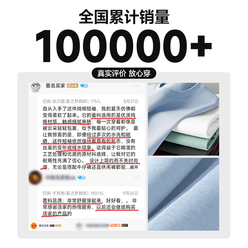 夏季男装重磅纯棉圆领短袖t恤男宽松学生上衣打底衫潮牌体恤批发详情5