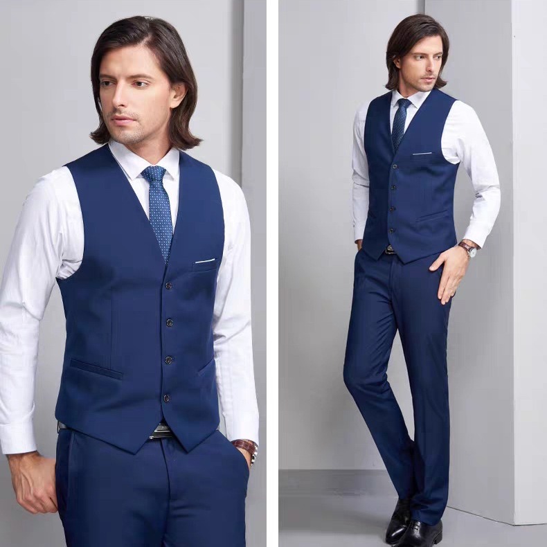 Comercio exterior chaleco chaleco para hombres estilo coreano delgado chaleco de una sola pieza de negocios ocio primavera y otoño vestido de padrino profesional