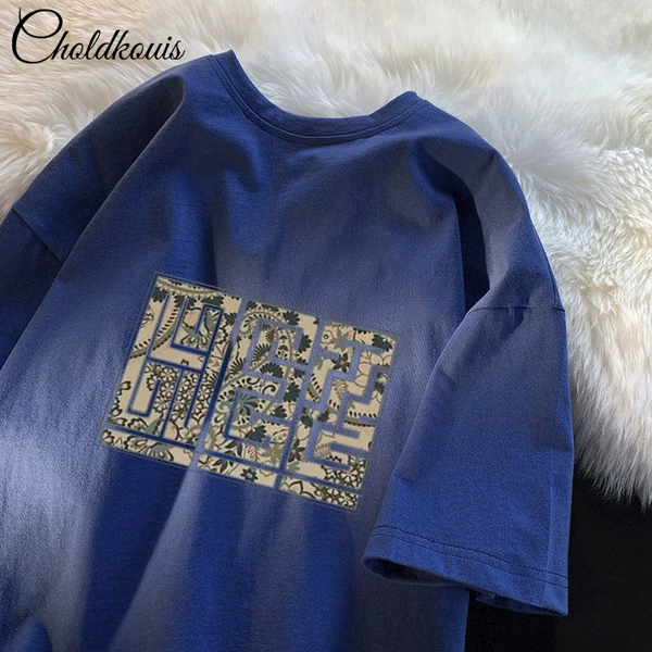 Blue, cotton, with short sleeve, 100% cotton
