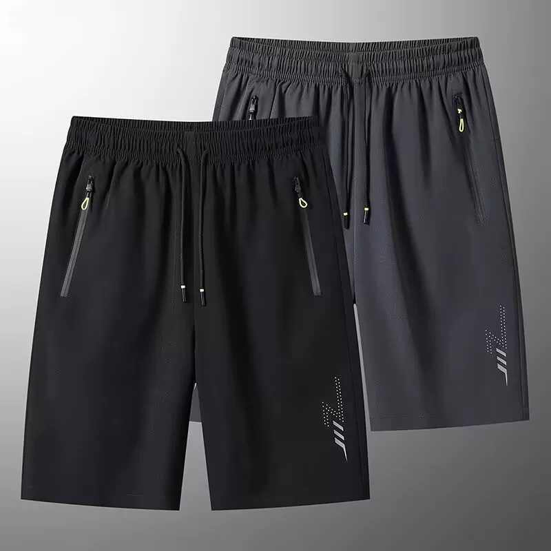 Silk shorts, summer thin beach quick dry elastic trousers, loose fit