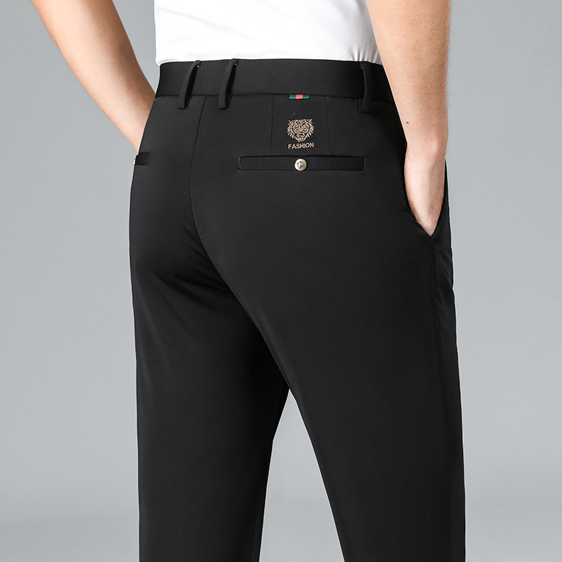 Spring and Summer Thin Mulberry Silk Pants Men's Stretch Business Non-ironing Middle-aged Casual Pants Loose Straight-leg Pants Spring and Summer Thin Mulberry Silk Pants Men's Stretch Business Non-ironing Middle-aged Casual Pants Loose Straight-leg Pants