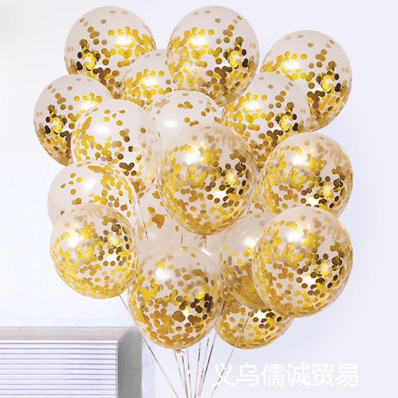 Globo Transparente de Lentejuelas de 12 Pulgadas de Látex para Día del Niño y Cumpleaños