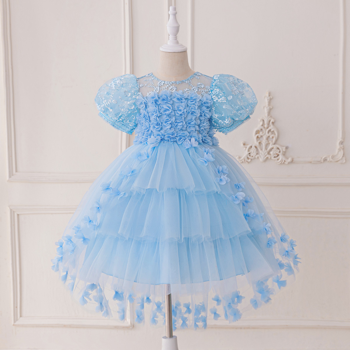 Vestidos para niños, vestidos de princesa, banquetes de cumpleaños, vestidos de cola, vestidos de fiesta para niñas de flores, vestidos de lavado de cumpleaños para bebés