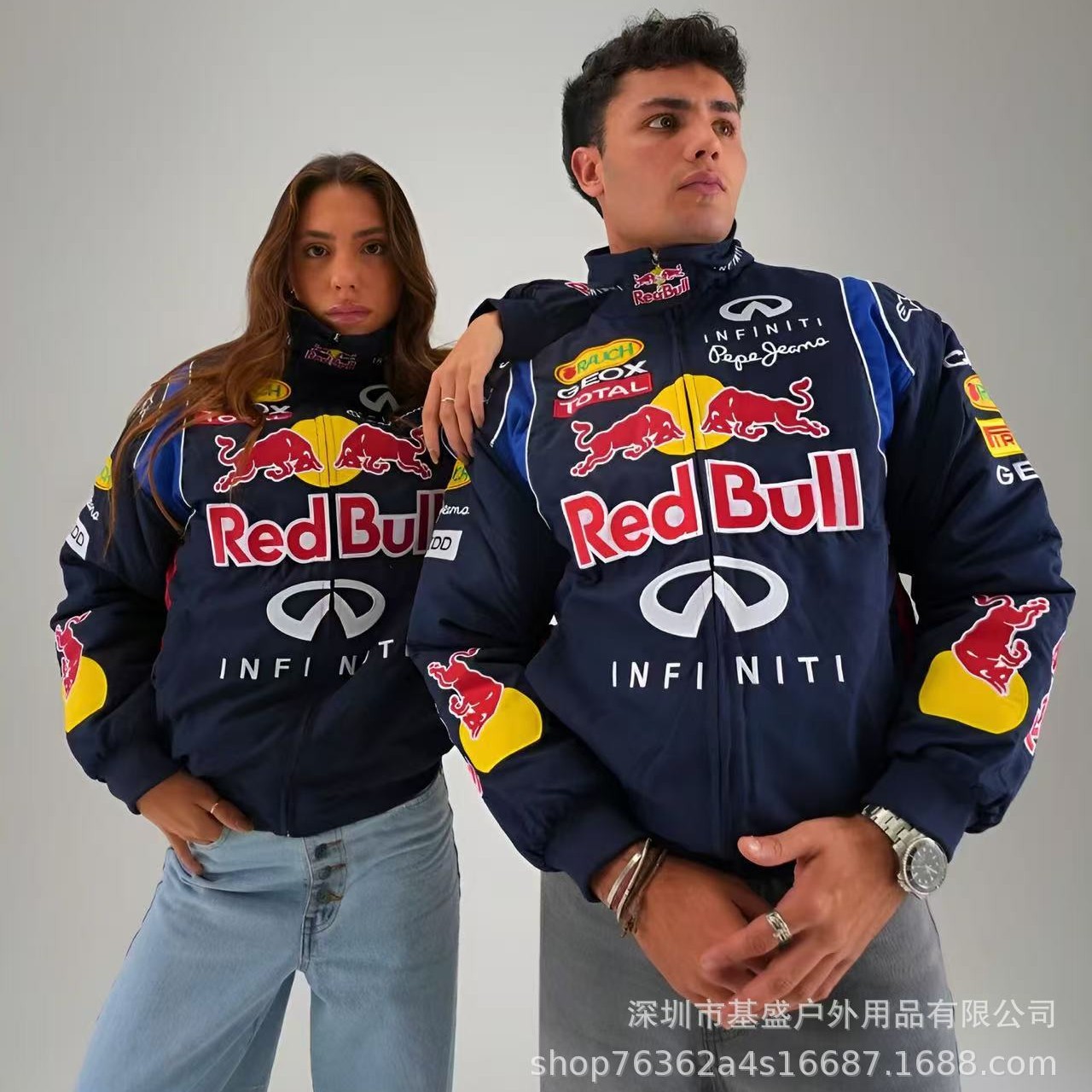 F1 Racing Suit Embroidered F1 Jacket Retro Motorcycle Motorcycle Cycling Suit Baseball Suit Plus Cotton Jacket Supports Customization