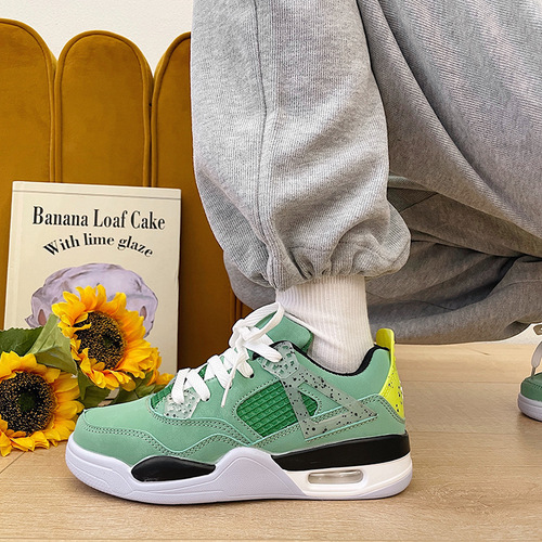 Hong Kong style retro ins college forest green niche air cushion jogging shoes ulzzang couple casual sports shoes for men and women