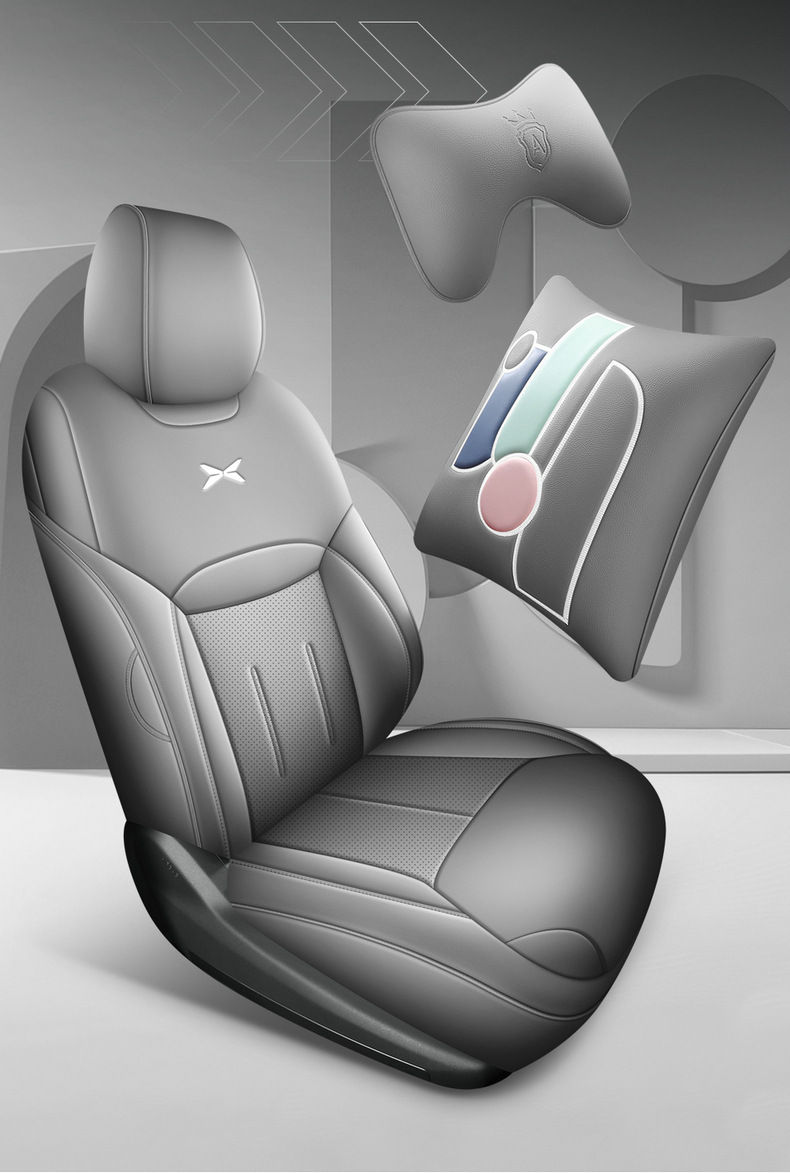 Xpeng G6 Special Car Seat Cover, Universal for All Seasons, Full Surround Seat Cushion, Perforated Leather, Breathable Interior Modification Seat Cover