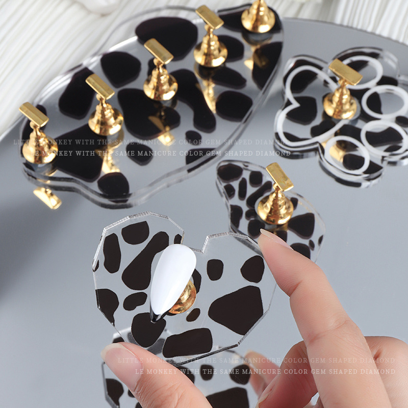 Internet celebridad principiante práctica de uñas titular de uñas vaca clavo de succión magnética base soporte de metal herramienta de visualización