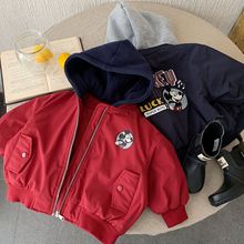 儿童夹棉棉衣2025冬季新款中小童棉服男童连帽开衫女童百搭上衣潮