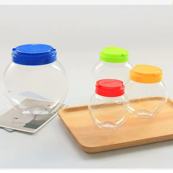 540ml750ml1200ml2500ml斜放塑料瓶 透明PET手提塑料罐桶(K200)