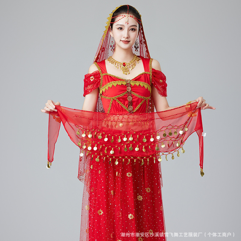 メーカー卸売りベリーダンス腰封腰鎖インドダンス腰巾ダンス演技服腰飾り手作り金貨公演|undefined