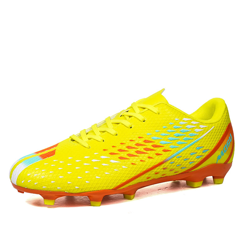 2025 zapatos de fútbol nuevo color resistente al desgaste masculino antideslizante baja mano AG clavos largos césped transfronterizo fabricante juvenil