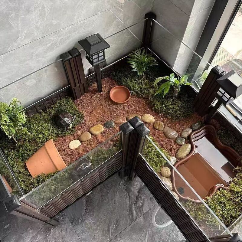 風景水陸両用屋内生態水槽飼育タンク両生類カメ水槽家庭用屋外黄縁カメ水槽カメ水槽|undefined