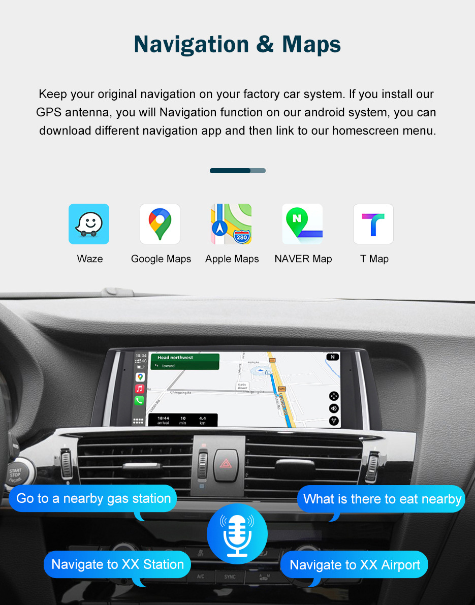 Road Tuo 10.25inch Wireless Carplay for Bmw X3/x4 NBT Car Multimedia Display