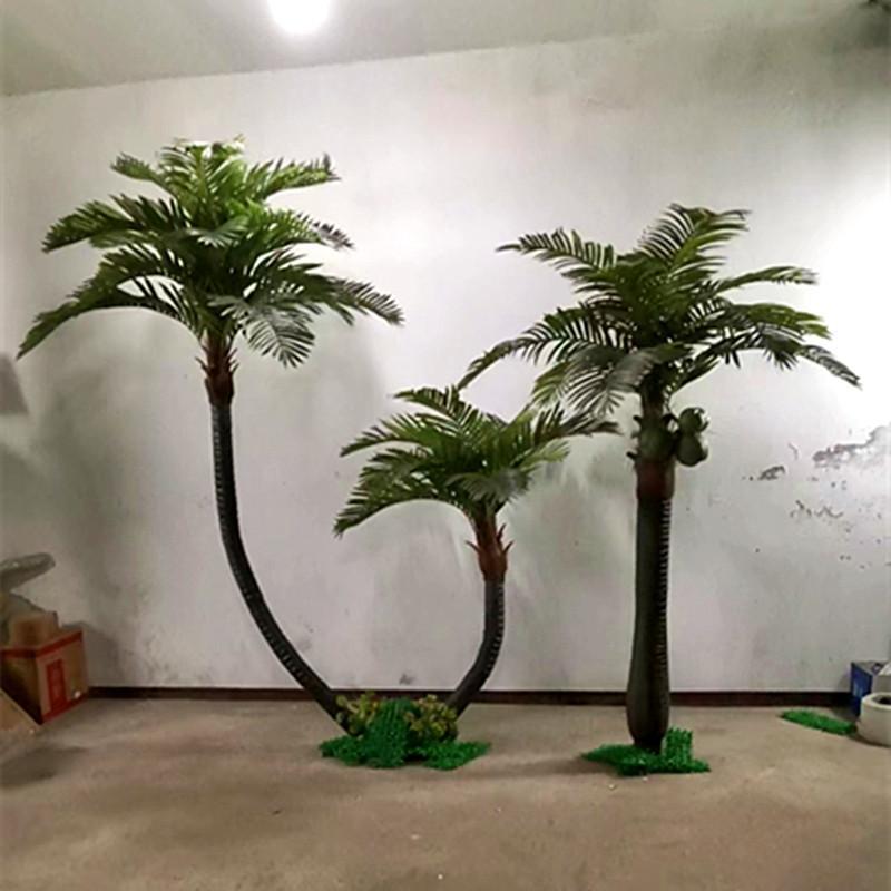 弯杆造型仿真椰子树大型热带装饰假椰树叶子户外大型景观假棕榈树