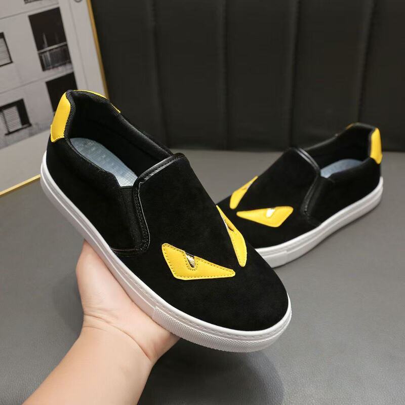 Slip-On Sneakers with Color-Blocking Design, Youth Sports Shoes, Casual Men's Shoes, European Style Trendy Little Monster Devil Men's Shoes Slip-On Sneakers with Color-Blocking Design, Youth Sports Shoes, Casual Men's Shoes, European Style Trendy Little Monster Devil Men's Shoes