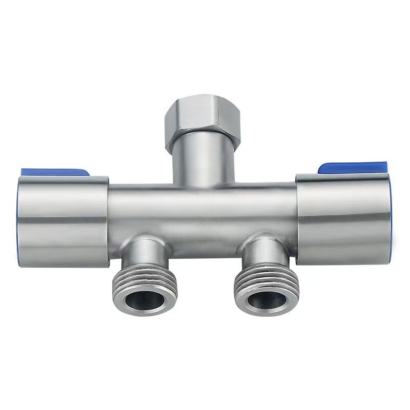 Triangle valve one-in-two-out three-way water distribution valve double washing machine faucet one-in-two connector four-point toilet switch Triangle valve one-in-two-out three-way water distribution valve double washing machine faucet one-in-two connector four-point toilet switch