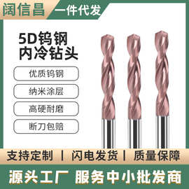 5D钨钢钻头CNC数控机床不锈钢中心出水钻头硬质合金内冷钻头定制