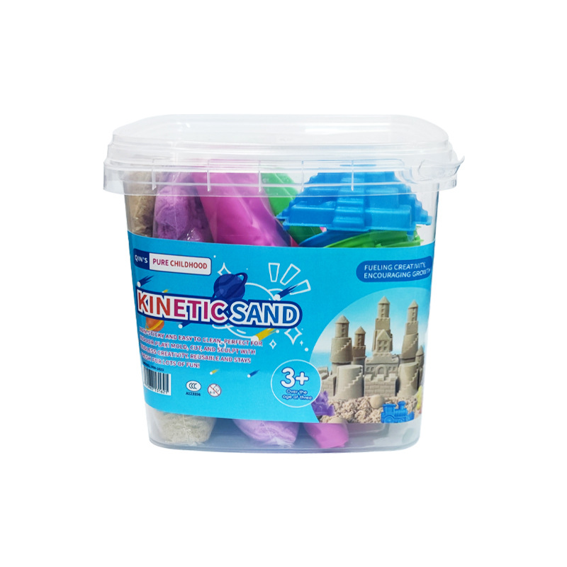 Juguetes espaciales juego de arena no pegajosa arena de color fácil de moldear no pegajosa banda de mano conjunto completo de molde de arena mágica para niños