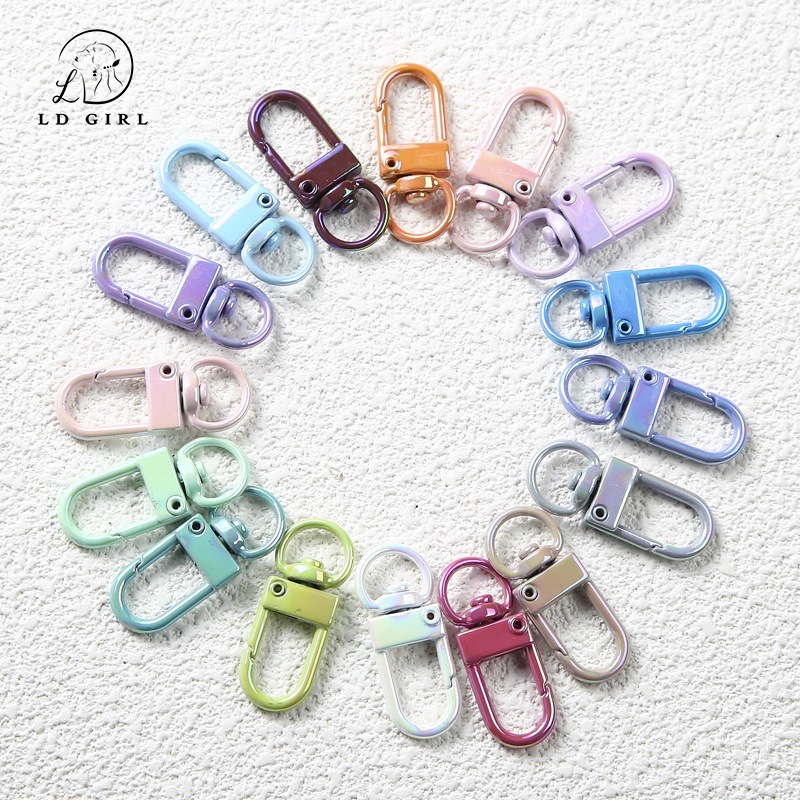 Uv Plated Color Door Buckle Spring Buckle Three-Point Buckle Mobile Phone Chain Keychain Pendant DIY Jewelry Accessories Graduation Gift