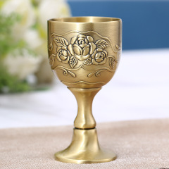 Lotus brass small wine cup creative personal baijiu cup home use Russian tall cup European small wine cup handicraft