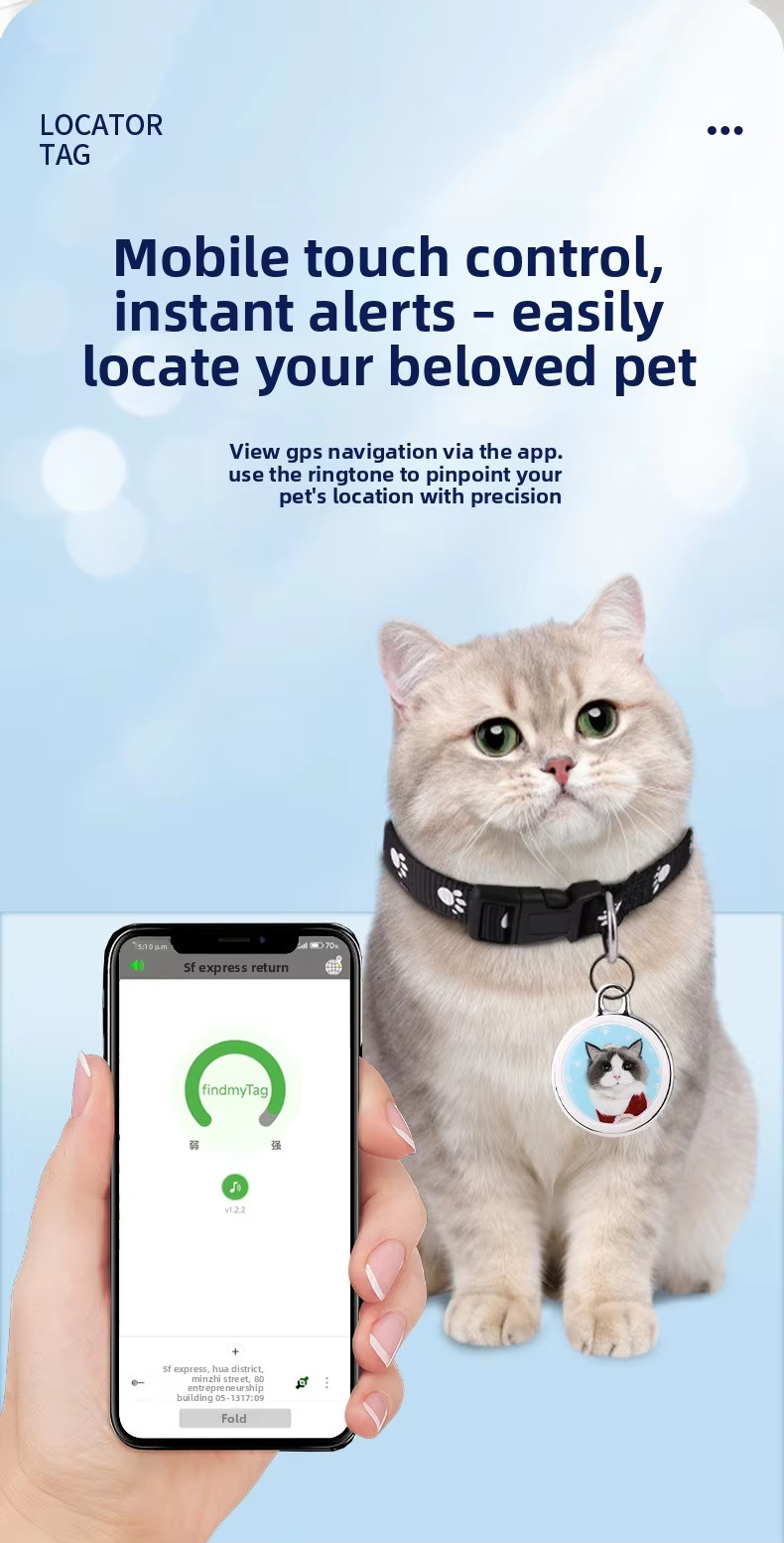 Smart GPS tracker for pets, waterproof, Android and iOS compatible