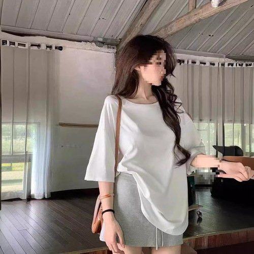 Sexy backless short-sleeve T-shirt for women, summer lazy style casual loose long-sleeve pure desire top