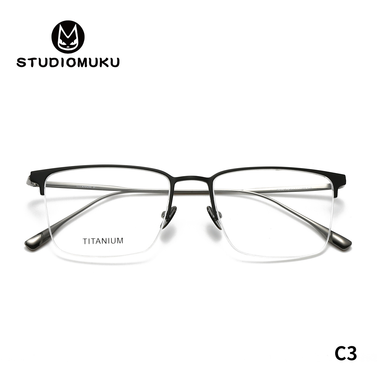 STUDIOMUKU gafas de madera cool trajes de temperamento elegante marcos de gafas de titanio clásico puro marcos de gafas cuadrados