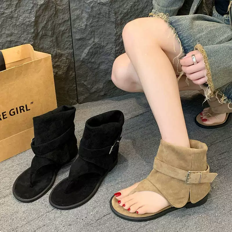 Женские сандалии-шлепанцы в французском стиле, новые летние плоские сандалии 2025 года, слипоны, плоские шлепки.