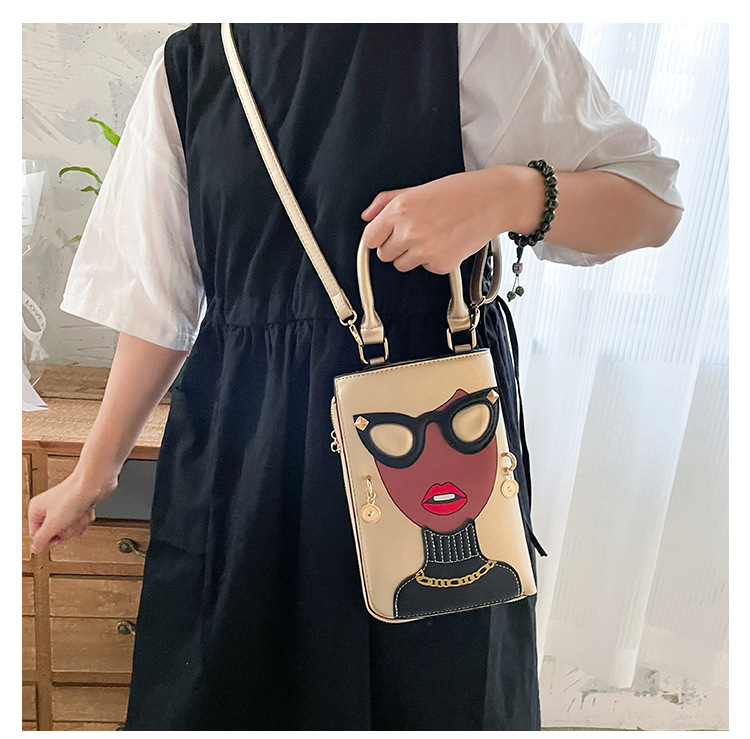 345g Weight Cotton Lining Material Sewing Thread Fashion Element Zipper Closure Type Single Shoulder Strap Strap Type Crossbody Bag Bags Type Casual, Shopping Occasion Pu Leather Material Human Pattern All Seasons Season Women's Gender Streetwear Style Square Shape Medium Size Women's Medium Pu Leather Human Streetwear Sewing Thread Square Zipper Crossbody Bag 14