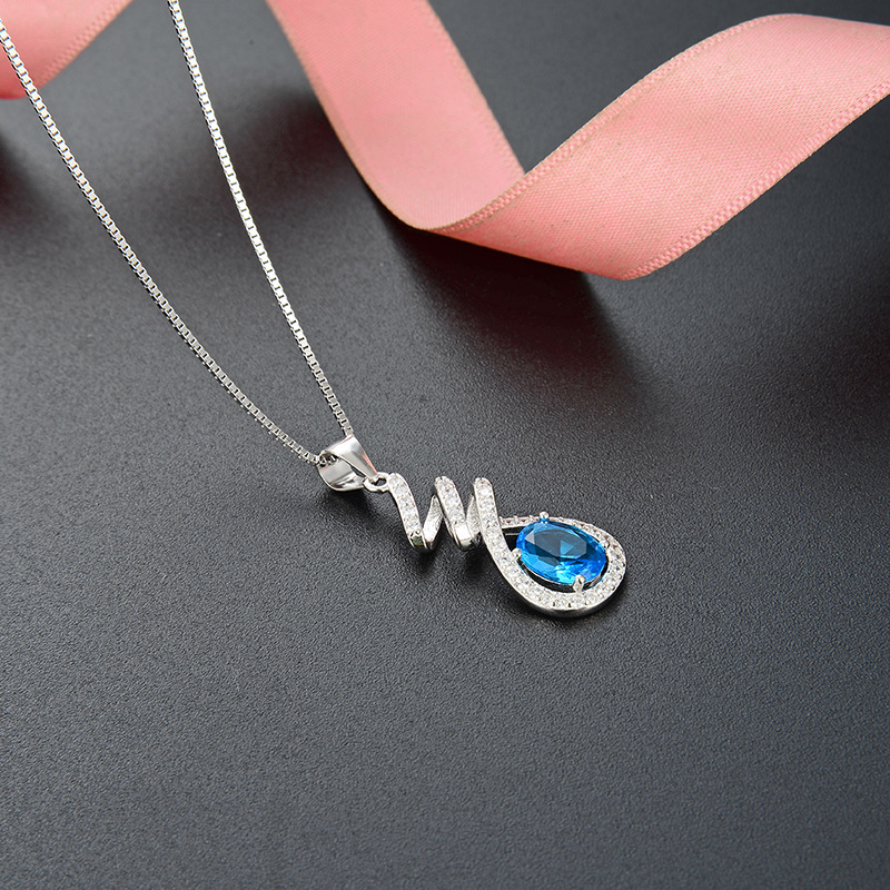 Simple en forma de gota accesorios collar de las mujeres elegante cristal colgante de la joyería estilo japonés y coreano s925 plata ZIRCON colgante