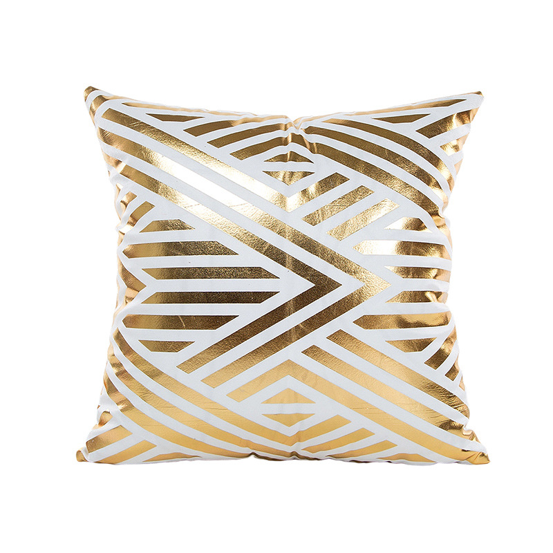 Funda de almohada con estampado dorado para el verano 2026, suave y cómoda, decoración para sofá, funda de almohada moderna para el hogar, disponible para venta al por mayor. image 9