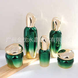 新款云朵盖化妆品玻璃瓶 40ml精华乳液护肤品套装瓶30g厚底面霜瓶