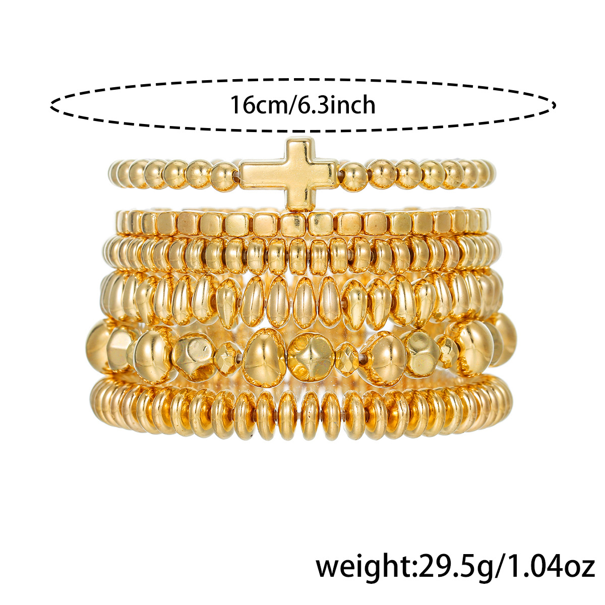 ball chain Chain Type Vintage Style Classic Style Geometric Cross Solid Color CCB Ball Chain Beaded Bracelets Wholesale