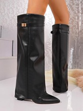 W 43304 Pointed Toe Metal Buckle Boots ��ͷ������ѥ�� ר