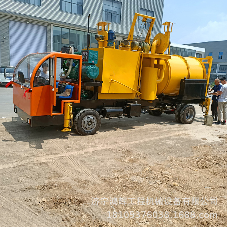 鸿辉车载式沥青拌合机 柴油加热沥青设备 铣刨料搅拌罐车