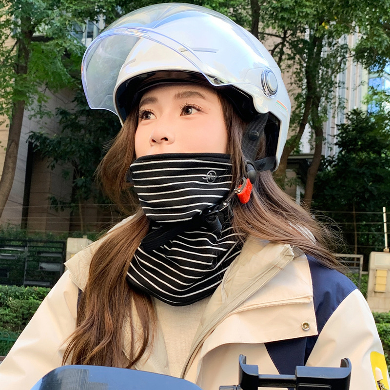 秋冬季面罩护脸护颈一体护耳户外骑车保暖面罩针织面巾围脖男女帽|undefined
