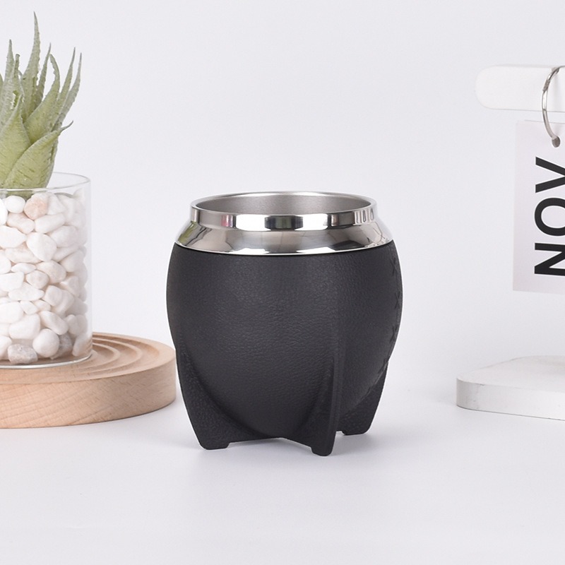 Amazon nueva taza de acero inoxidable 304 taza de vacío de doble capa creativa taza de vino tinto en forma de U