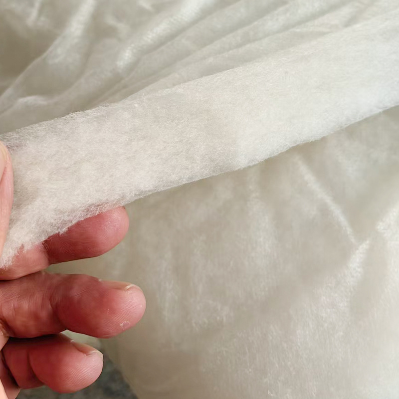 定制120克100%羊毛絮片香云纱服装夹层填充用双层无纺布衬羊绒棉