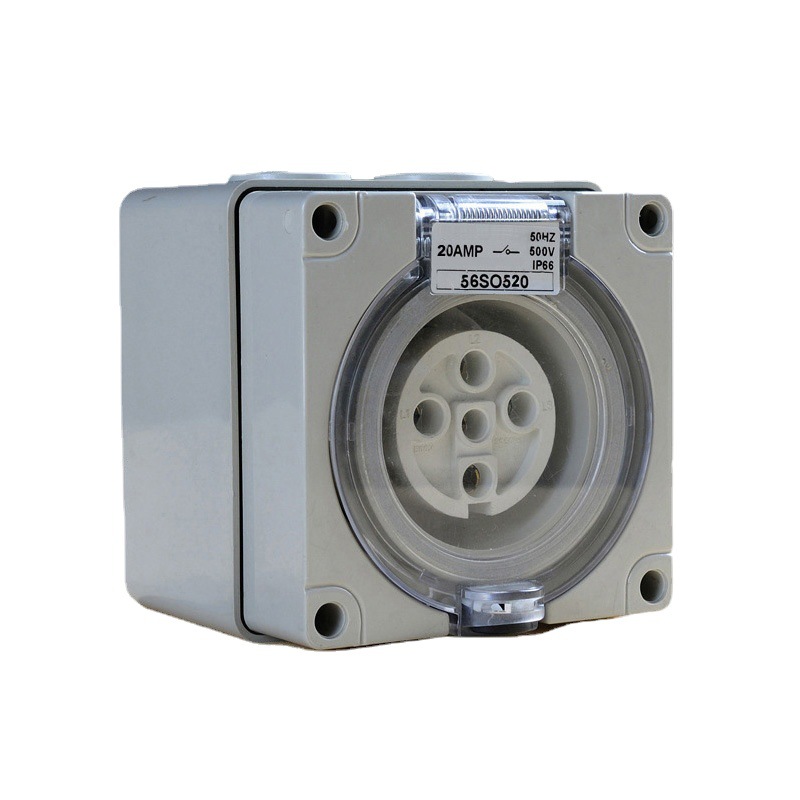 5孔50A澳式插头 澳标插座 防水5P50A插座 IP66花园插座56SO550