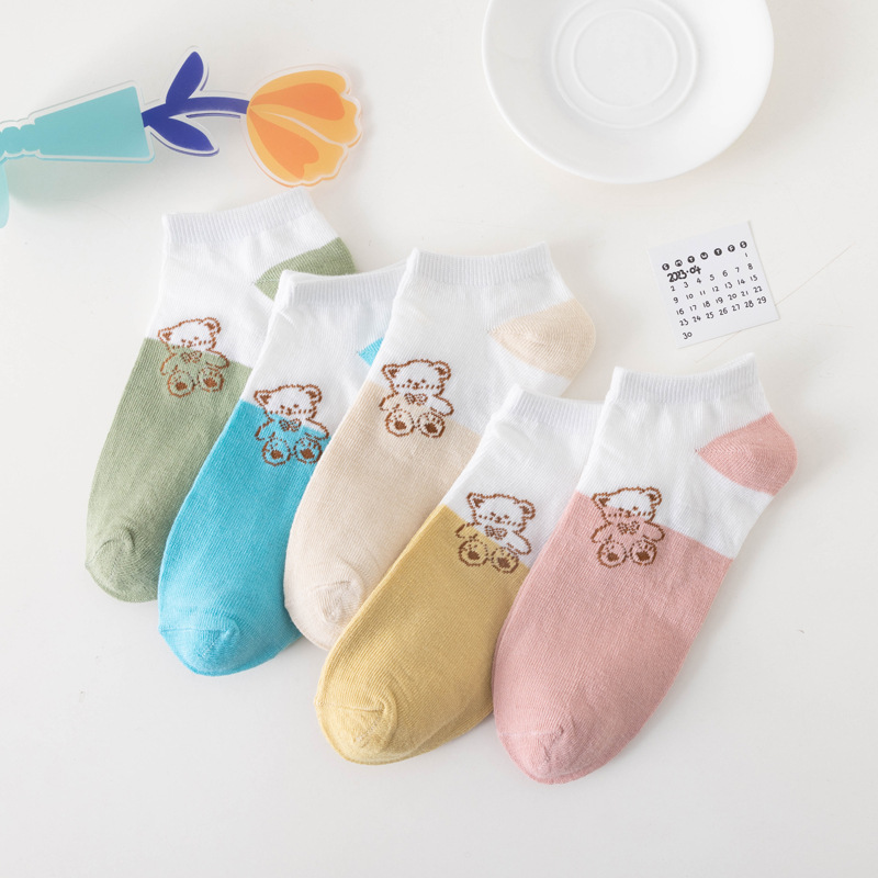 Calcetines de algodón casuales de boca de burbuja de encaje lindo japonés Calcetines de puesto directo de fábrica de verano bajo para mujer