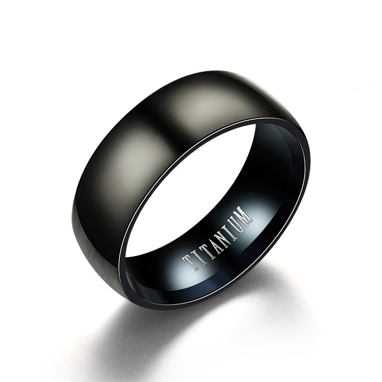 Anillo de acero inoxidable de titanio de estilo europeo y americano anillo de acero inoxidable negro esmerilado fábrica de joyas al por mayor