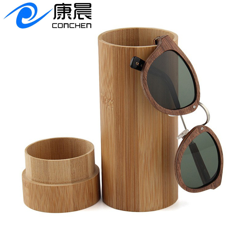 Cylinder bamboo glasses box spot bamboo sunglasses box laser logo polarized sunglasses box customized by manufacturers Cylinder bamboo glasses box spot bamboo sunglasses box laser logo polarized sunglasses box customized by manufacturers