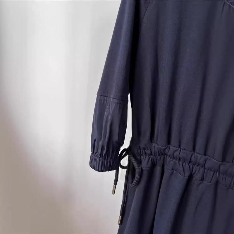 Begging Jane to meet is fate! Women's cotton dress with low tone and relaxation for spring and summer with seven-part sleeves