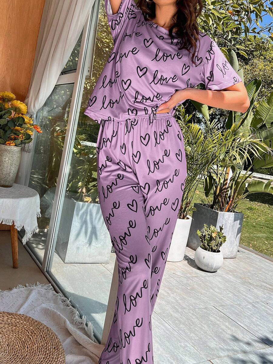 2025 Comercio exterior europeo y americano Rusia nueva ropa de mujer pijamas estampados primavera y verano ropa a domicilio traje de moda estampado