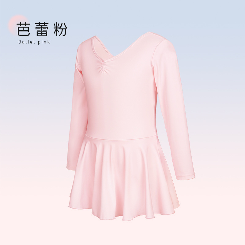 Ropa para niños, ropa de baile de manga corta para niñas de verano, ropa de entrenamiento de baile de todo fósforo de nailon, falda de una pieza de temperamento de alta elasticidad