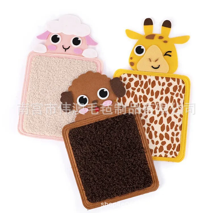 Cross -border felt animal sensing official pad infant and child hand -eye exercise hair touch pad early education benefit knowledge texture