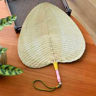 Brown-Leaf Cattail Fan, Banana Fan, Hand-Woven Fan, Straw Woven Hand Fan, Baby Cooling Traditional Retro Fan