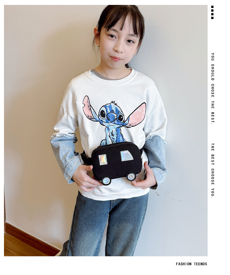 Niños Lienzo Color Sólido Lindo Hilo De Coser Cuadrado Cremallera Bolsas De Hombro display picture 1